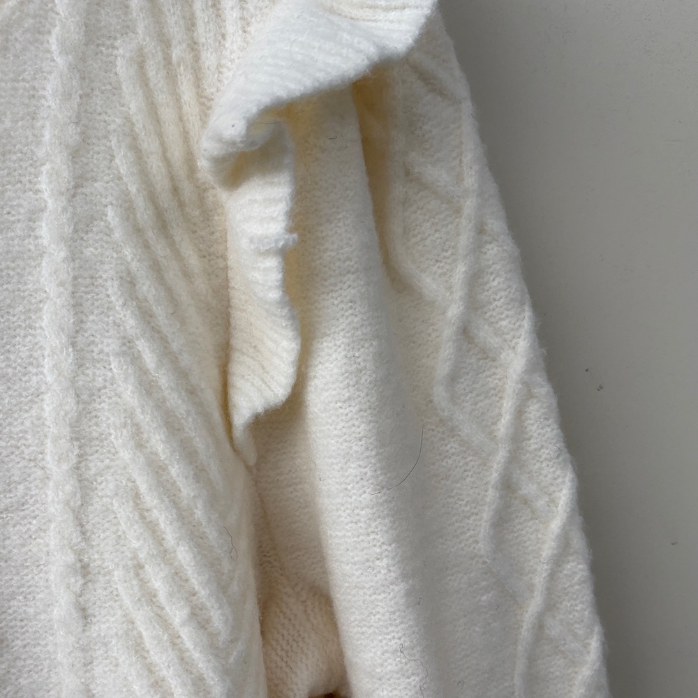 Talbots Ivory Sweater with Ruffle Accents - Picture 7 of 8
